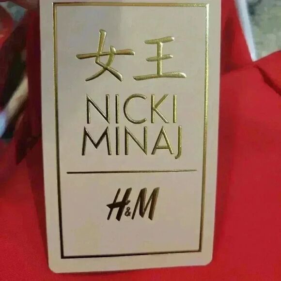 H&M Nikki Minaj Red Poly Scuba Fitted Mock Neck Long Sleeve Dress NEW - Picture 16 of 16